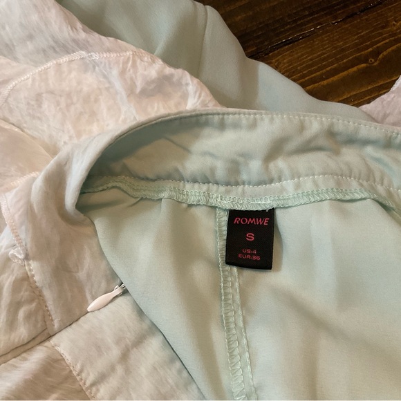 Romwe Fairycore Mermaid Solid Ruffle Trim Asymmetrical Hem Skirt - Picture 4 of 8